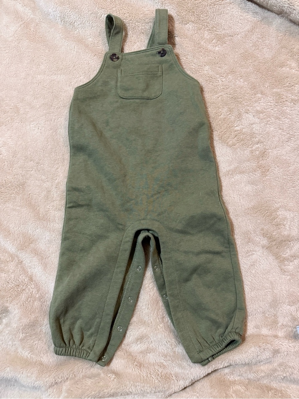 Old Navy Toddler Olive Green Fleece Overalls 18–24M